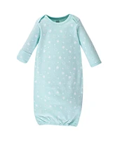 Luvable Friends Baby Boys Unisex Ultra-Soft Interlock Fabric 4-Pack Gowns