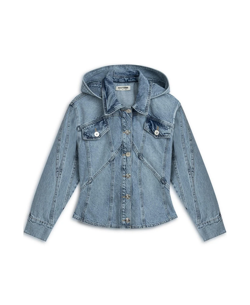 Nocturne Women's Hooded Denim Jacket