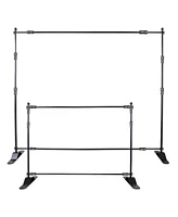 InstaHibit 8x8 ft Banner Stand Adjustable Telescopic Trade Show Display Backdrop