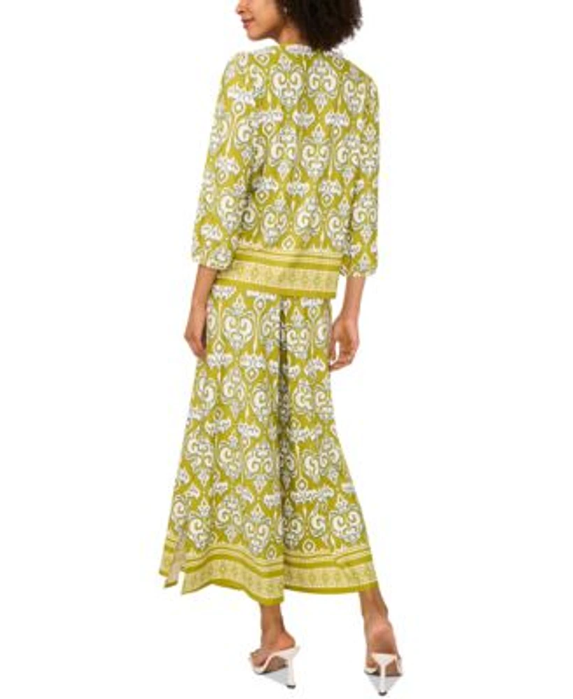 Sam Jess Womens Printed V Neck Top Pants