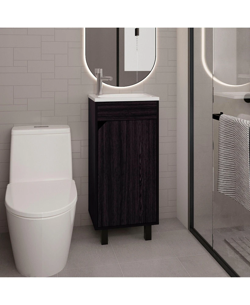 Yorkana Bathroom Vanity, 1 Door, 4 Legs, White