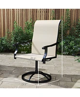 Outsunny Patio Swivel Chairs Set of 2, High Back Dining