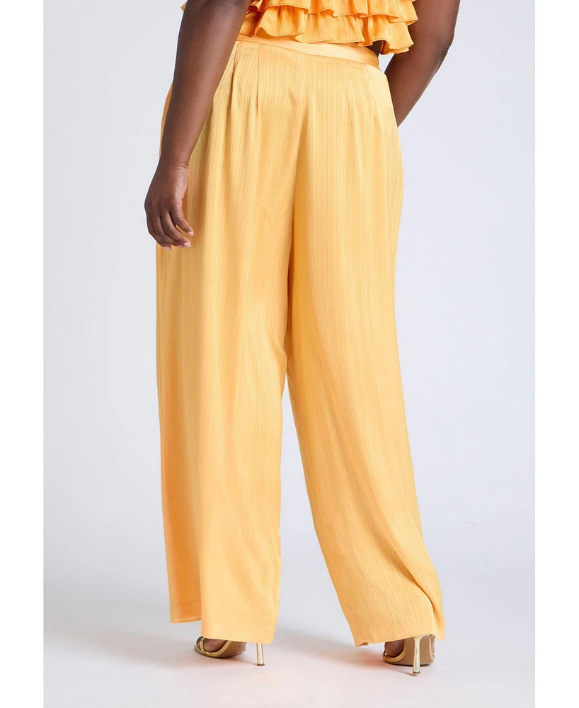 Eloquii Women's Wide Leg Pant With Pleat
