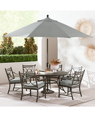Wythburn Outdoor Dining 7pc Set (60" Round Table & 6 Scroll Chairs), Created for Macy's