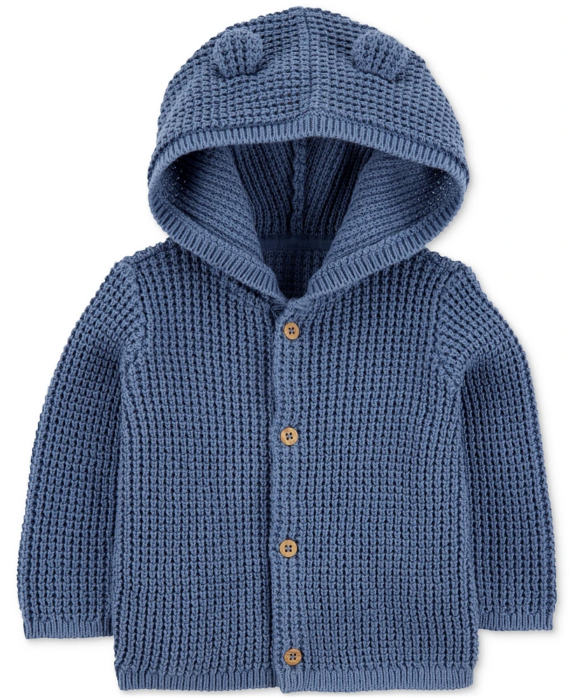 Carter's Baby Boys Cotton Hooded Cardigan