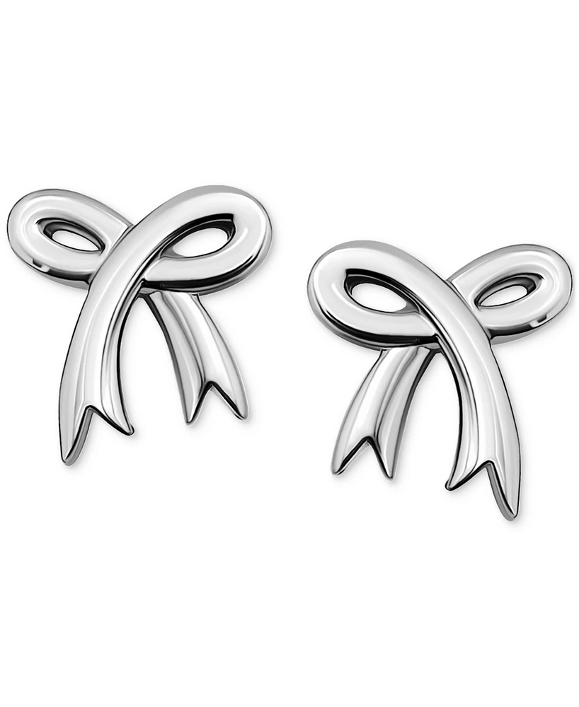 Giani Bernini Bow Polished Stud Earrings 18k Gold-Plated Sterling Silver (Also Silver), Exclusively at Macy's
