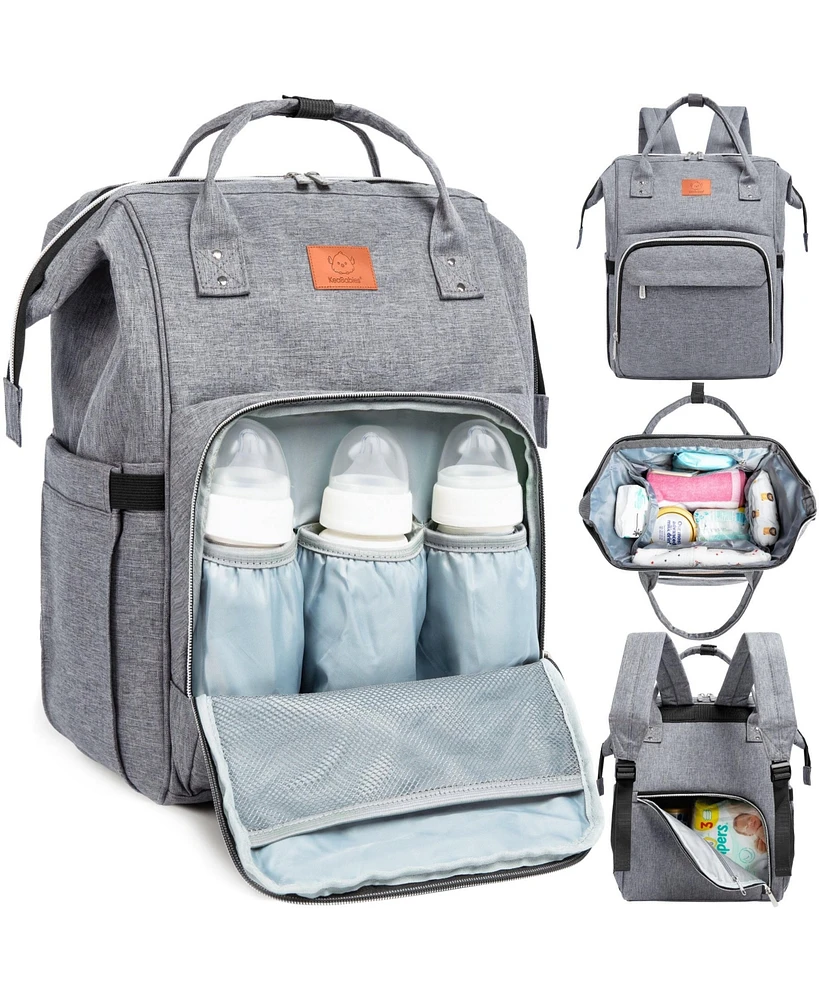 KeaBabies Original Diaper Bag Backpack, Multi-Functional Baby Bags with Changing Pad