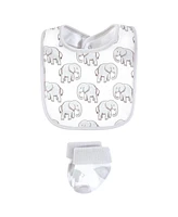 Hudson Baby Infant Cotton Bib and Sock Set 8pk, Modern Safari Animals, One Size
