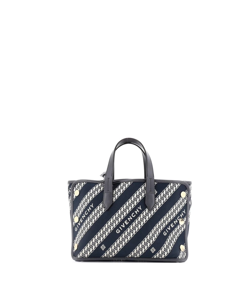 Pre-Owned Givenchy Mini Bond Shopper Tote Logo Jacquard Canvas