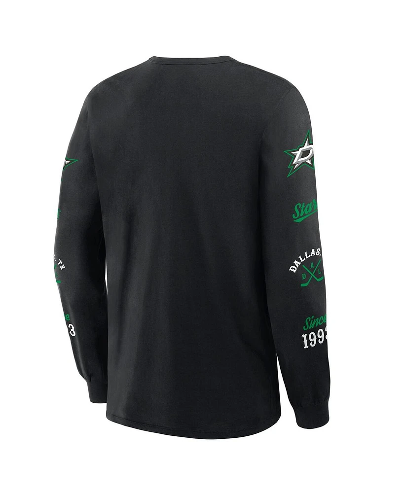Fanatics Men's Black Dallas Stars Boxed Legacy Long Sleeve T-Shirt