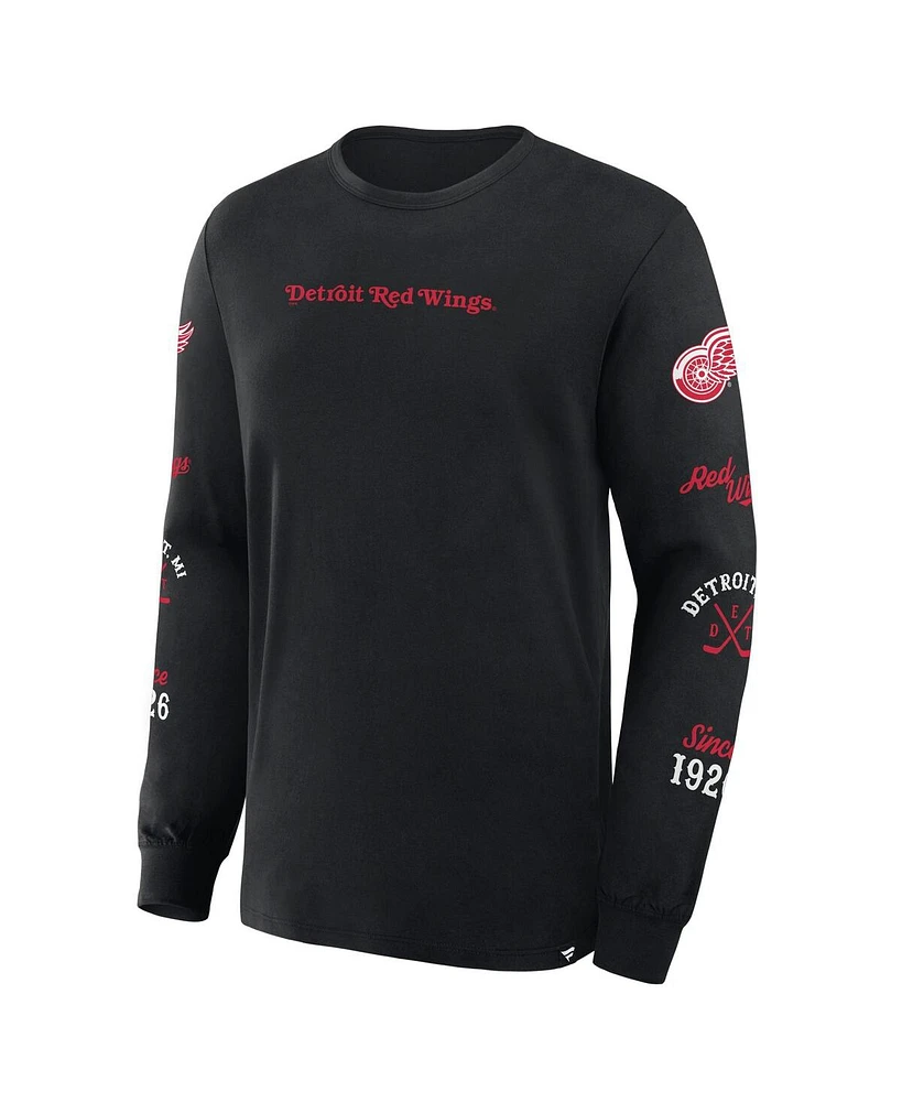 Fanatics Men's Black Detroit Red Wings Boxed Legacy Long Sleeve T-Shirt