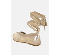 Zayal Metallic Detachable Lace Espadrilles