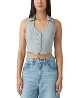 Levi's Women's Bria Cotton Denim Corset Cropped Top