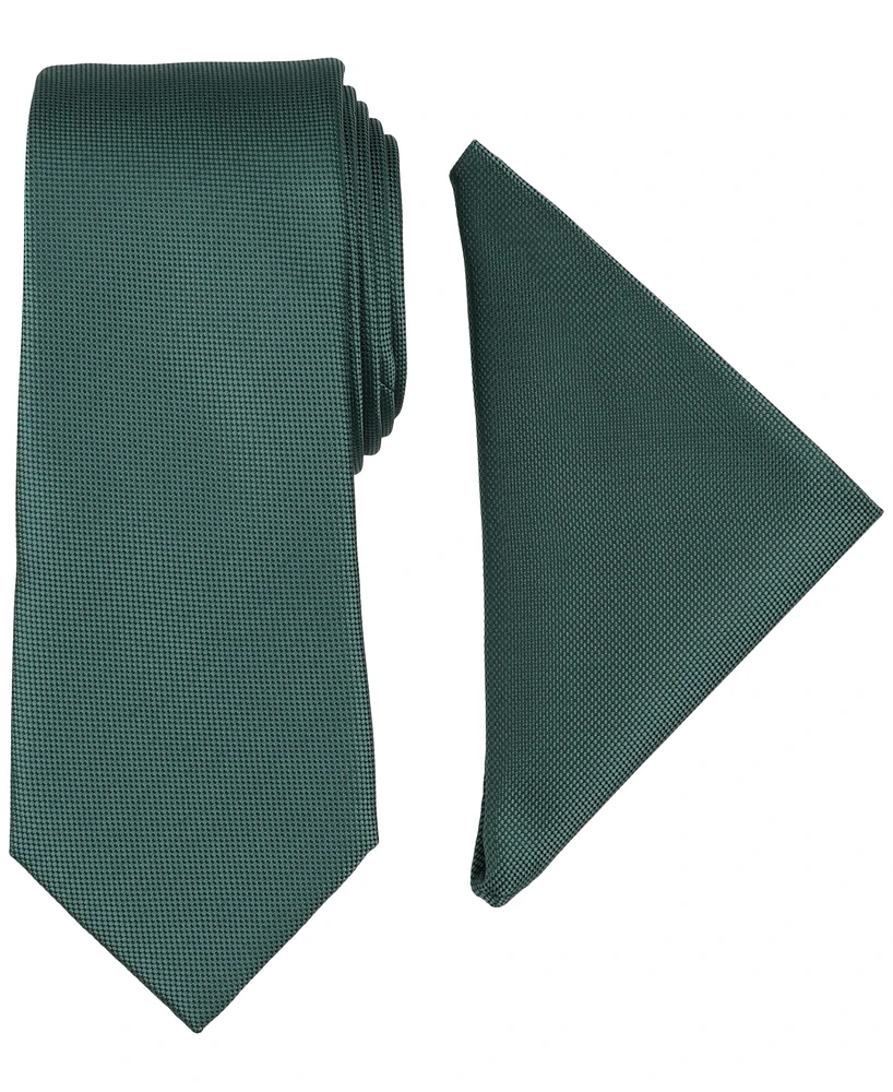 Alfani Men's Modern Textured Tie & Pocket Square Set, Created for Macy's