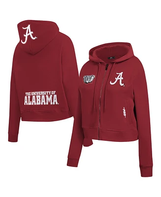 Pro Standard Women's Crimson Alabama Crimson Tide Game Day Sequin Full-Zip Hooded Jacket