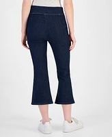 Dkny Jeans Petite High-Rise Cropped Flared-Leg Pull-On
