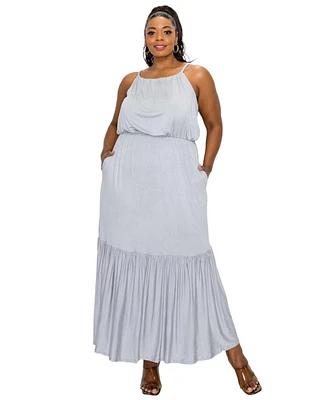 L I V D Plus Size Ameli Pocket Cami Maxi Dress