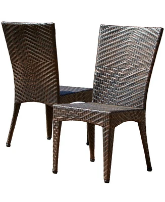 Woven Wicker Outdoor Dining Chairs