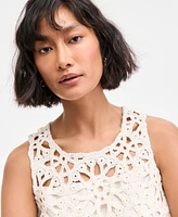 On 34th Women's Sequin Crochet Scallop-Hem Tank, Exclusively at Macy's