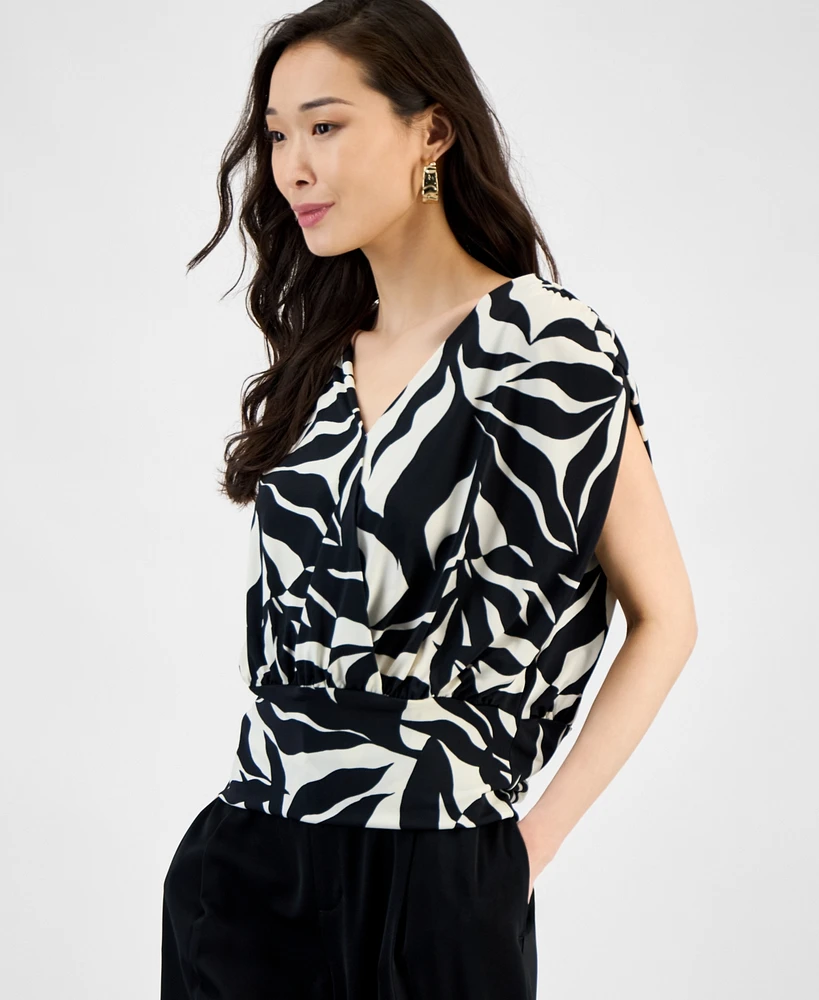 I.n.c. International Concepts Women's Surplice V-Neck Top, Exclusively at Macy's