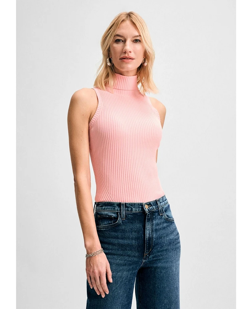 Isaac Mizrahi Women's Rib Turtleneck Shell Tank