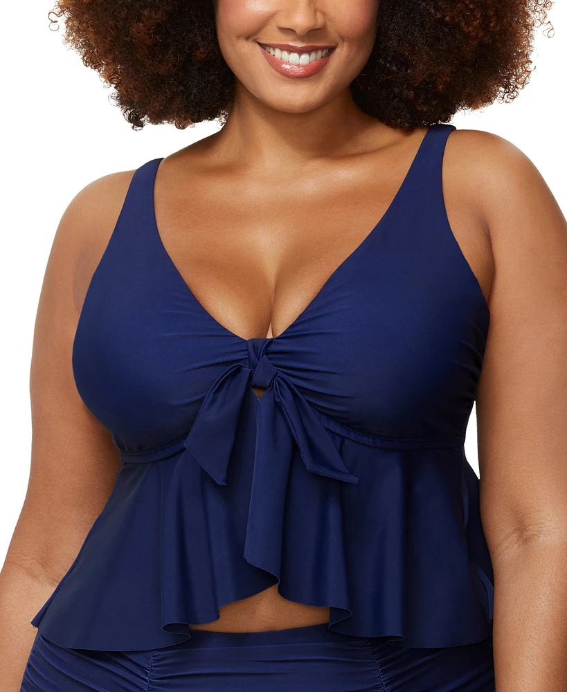 Raisins Curve Trendy Plus Topanga Ruffle-Trim Bikini Top