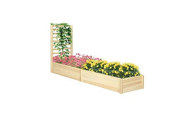 Space-Saving Wooden Planter Shelf with Storage Box
