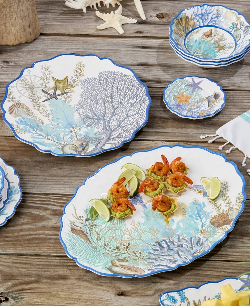 Certified International Blue Lagoon Melamine Platters, Set of 2