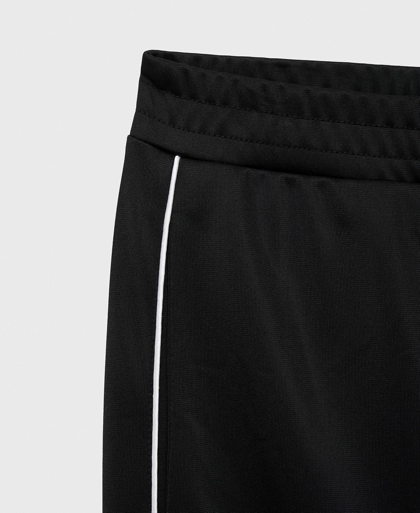 Mango Women's Contrasting-Stripe Jogger Pants