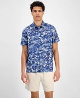 Sun + Stone Men's Marley Short Sleeve Abstract Print Linen Blend Button-Front Shirt, Exclusively at Macy's