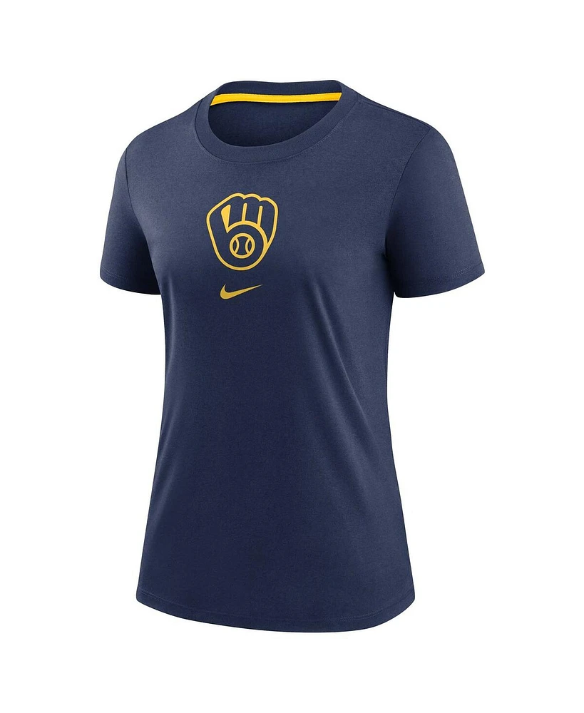 Nike Women's Navy Milwaukee Brewers Authentic Collection Early Work Tri-Blend T-Shirt