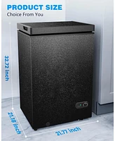 Cowsar 3.5 Cu.Ft Chest Freezer with Removable Basket and Bottom Defrost Water Drain Freestanding Top Open Door, Deep Freezer, Mini Freezer with Adjust