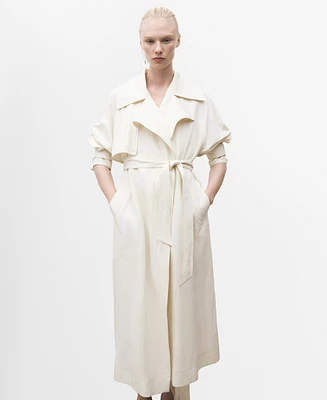 Mango Women's Oversized Lapel Trench Coat