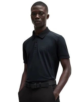 Boss by Hugo Boss Men's Striped Tape Insert Polo Shirt