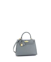 Pre-Owned Hermes Kelly Handbag Green Epsom with Gold Hardware