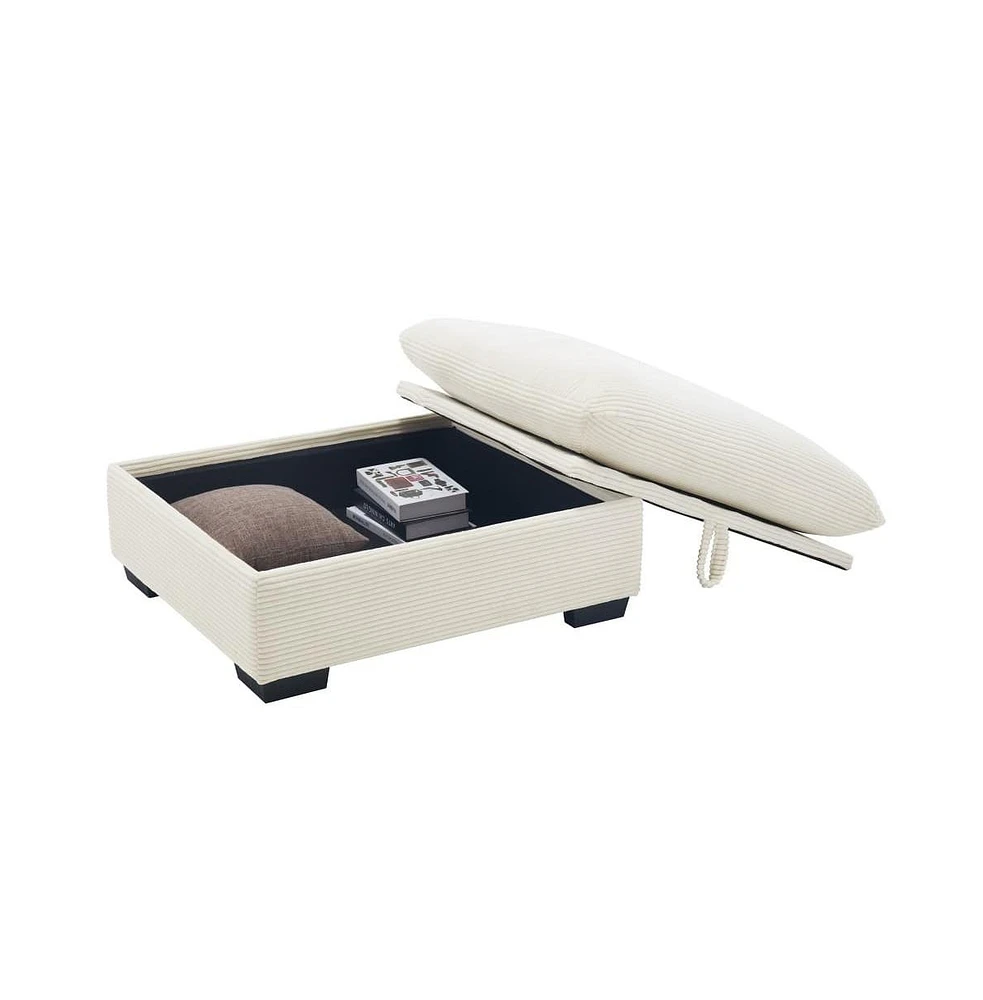 Corduroy Fabric Ottoman Footrest Comfortable, Durable, and Versatile for Living Room or Bedroom-The Pop Home