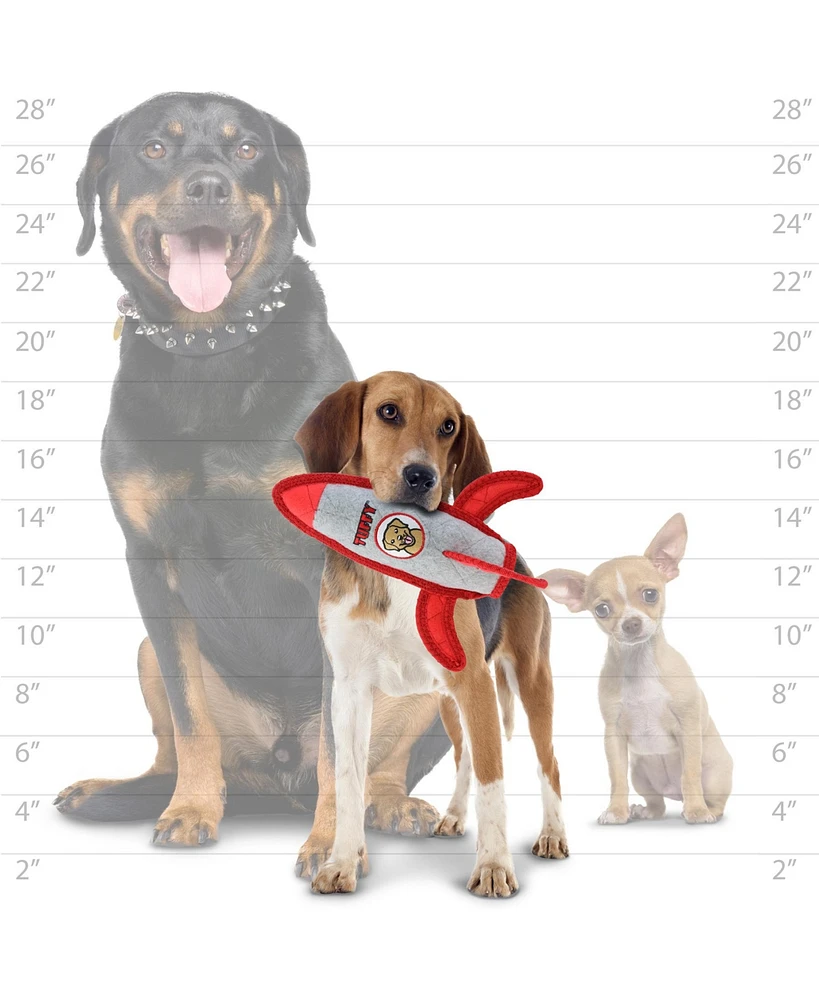 Tuffy Transportation Rocket, Durable Plush Dog Toy