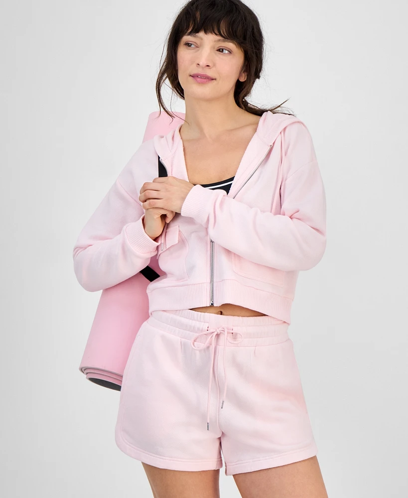 Id Ideology Women's Cropped Zippered Hoodie, Exclusively at Macy's