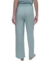 Dkny Jeans Petite Cotton High-Rise Smocked-Waist Pants