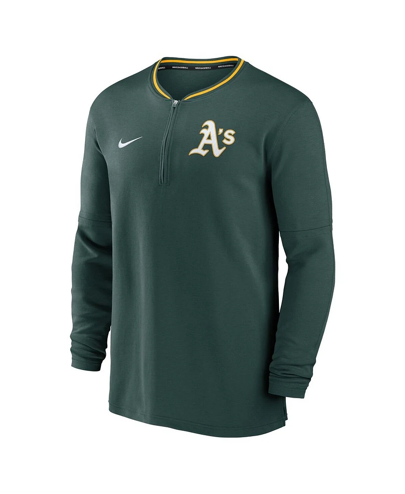 Nike Men's Green Athletics Authentic Collection Performance Half-Zip Top