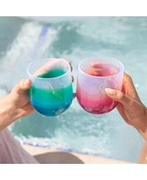 Stemless Wine Glasses 12oz: 6 pk - (3) Hippie Hops & (3) Arctic Sky
