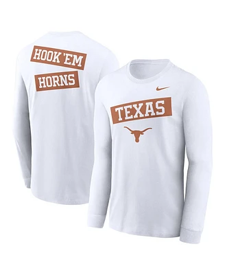 Nike Men's White Texas Longhorns Two-Hit Classic Location Long Sleeve T-Shirt