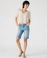 Steve Madden Women's Lana Sheer Puff-Sleeve Top