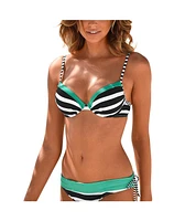 Lascana Women's Striped Push Up Bikini Swimsuit Top Bra Sizing