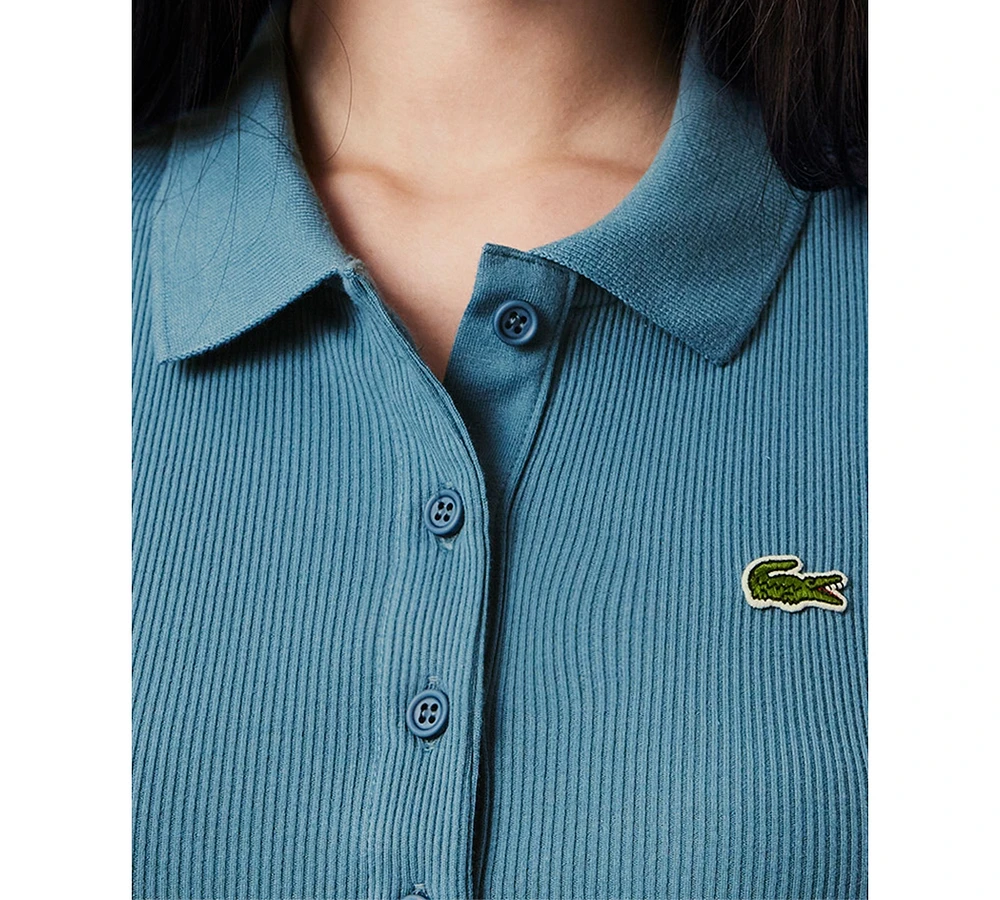 Lacoste Usa Women's Cotton Slim-Fit Short-Sleeve Polo Tee