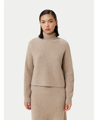 Gobi Cashmere Women's Cropped T-Neck Sweater
