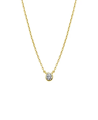 By Adina Eden Mini Cubic Zirconia Bezel Pendant Necklace