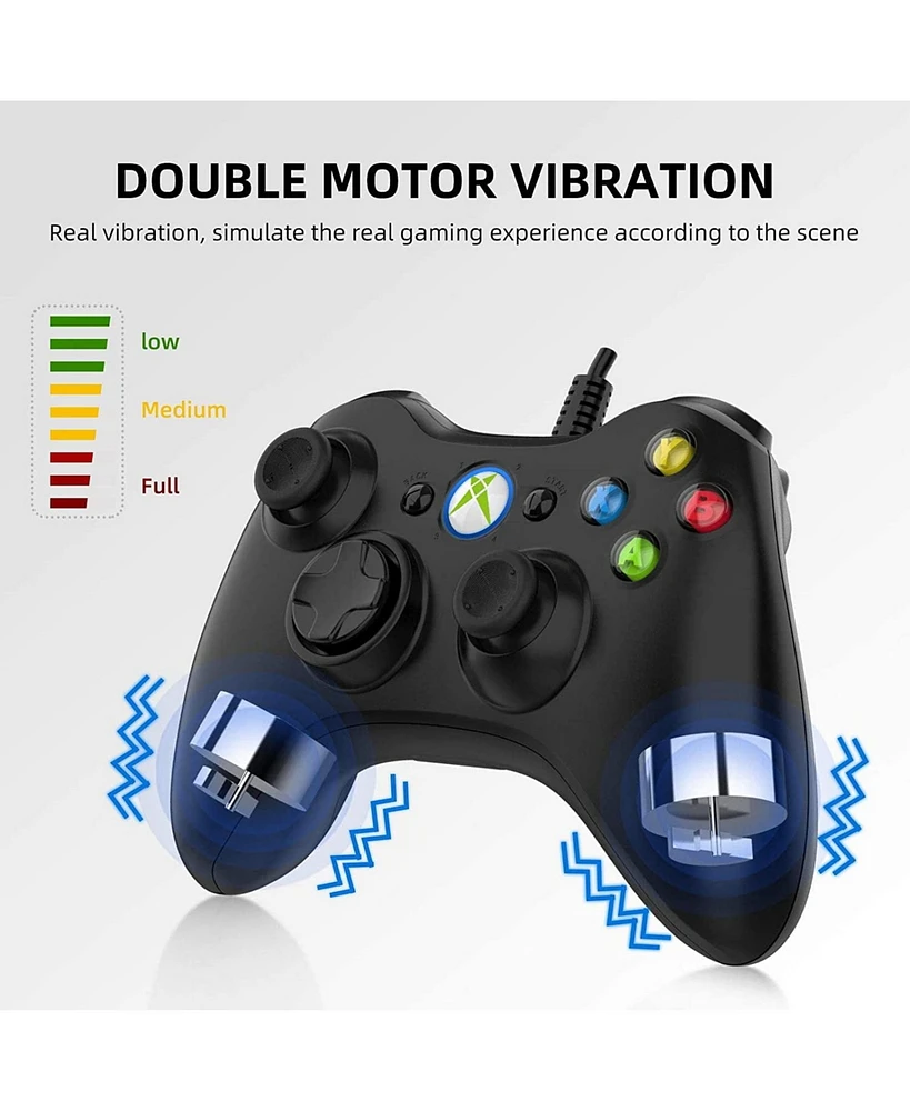 Wired Pc Game Controller Joystick Gamepad Double Motor Vibration for Xbox 360 & Pc Windows