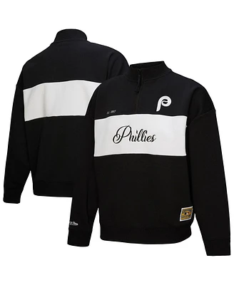 Mitchell & Ness Women's Black Philadelphia Phillies Quarter-Zip Pullover Top