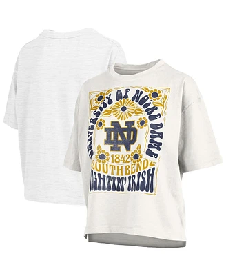 Pressbox Women's White Notre Dame Fighting Irish Harmony Oversized T-Shirt
